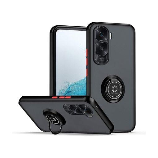 Funda Mate Con Borde Negro Y Anillo Giratorio 360 Para Huawei Honor 90 Lite  5g con Ofertas en Carrefour