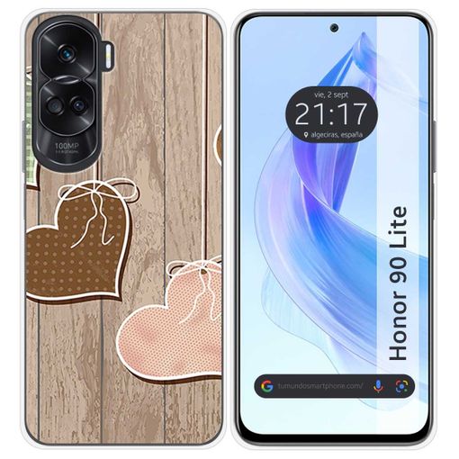 Funda Silicona Para Huawei Honor 90 Lite 5g Diseño Corazones Madera Dibujos  con Ofertas en Carrefour