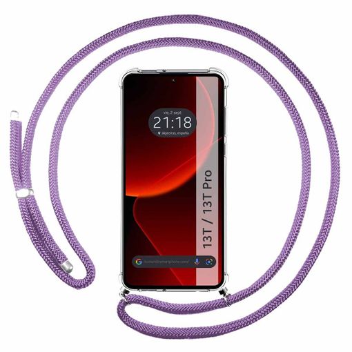 Funda Colgante Transparente Para Xiaomi 13t / 13t Pro 5g Con Cordon Morado  con Ofertas en Carrefour