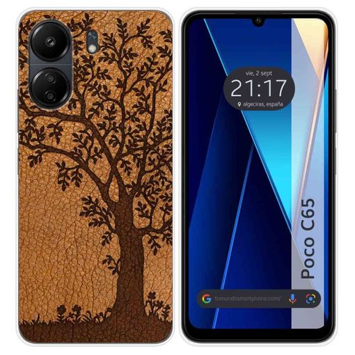 Funda Silicona Para Xiaomi Poco C65 Diseño Cuero 03 Dibujos