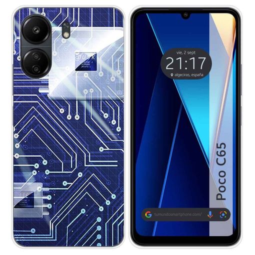 Xiaomi Poco C65 Funda Gel Tpu Silicona dibujo Metal