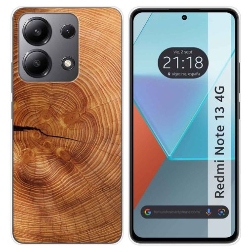 Funda Silicona Para Xiaomi Redmi Note 13 4g Diseño Madera 04