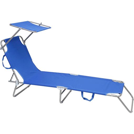 Hito Peluquero Frank Worthley Tumbona Con Parasol Regulable De Aluminio - Azul Marino con Ofertas en  Carrefour | Ofertas Carrefour Online