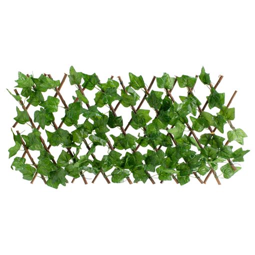 Celosía extensible con hojas (2 x 1 m, Plástico, Marrón/Verde)