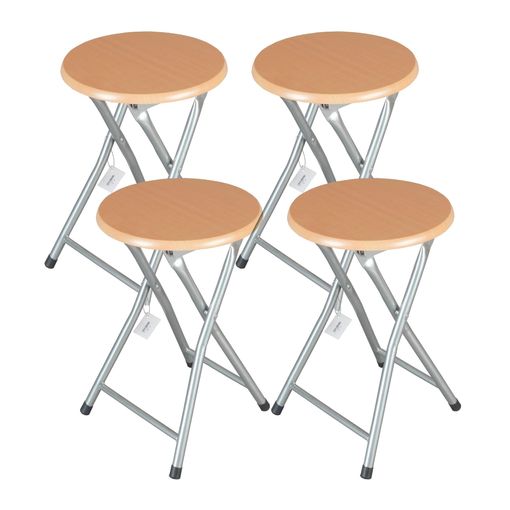 Taburete Silla Plegable Con Respaldo De Metal Con Madera con Ofertas en  Carrefour