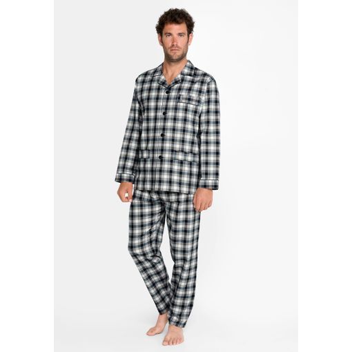 bolsillo División Gorrión Pijama Hombre Largo Premium Franela Cuadros Gris 100% Algodón El Búho  Nocturno con Ofertas en Carrefour | Ofertas Carrefour Online