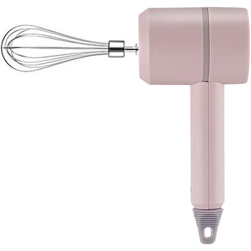 Batidora De Mano Inalámbrica Recargable Usb Con Accesorios Rosa