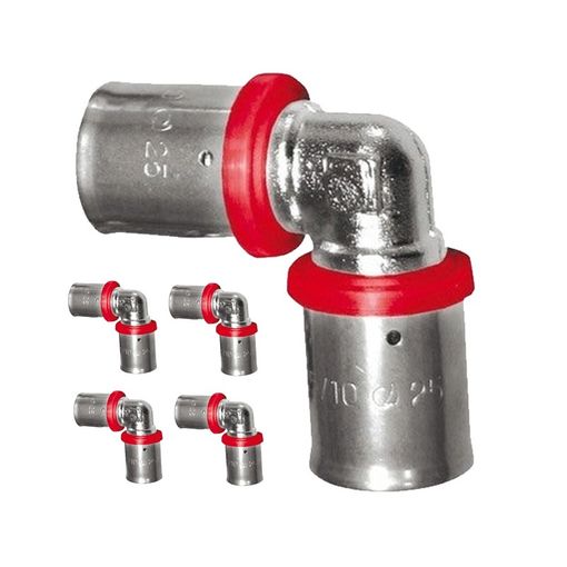 Pack 5 X Codo Hembra 3/4 Para Tubo Multicapa 20 Mm, Uso Con Maquina  Prensadora, Gris. con Ofertas en Carrefour