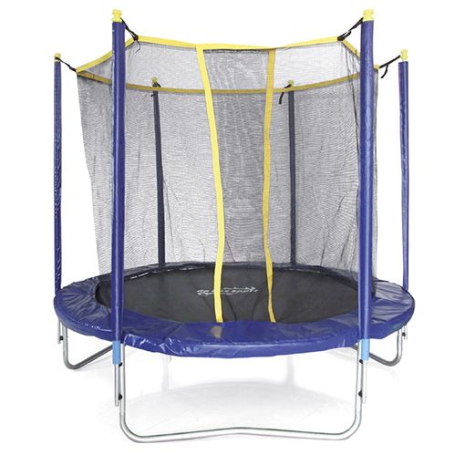 Trampolín Para Niños Cama Elástica Infantil De Exterior Con Red Hasta 50 Kg  Azul