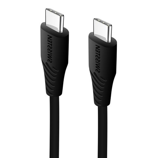 Cable Usb-c A Usb Tipo C Carga Rápida 3a 40cm Swissten - Negro con