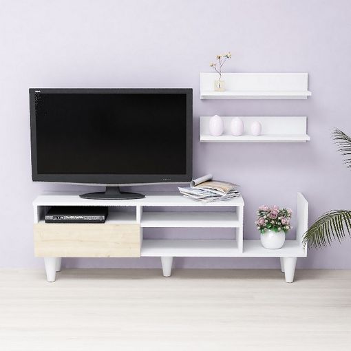 Su Mueble Tv, 120 X 29,6 X 45 Cm, Color Blanco con Ofertas en Carrefour