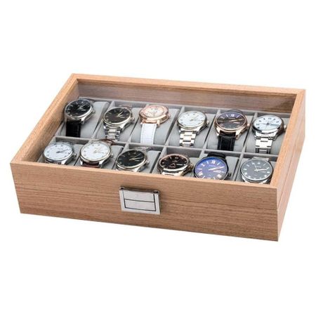 Caja Expositor De Relojes Organizador 12 Reloj Caja Estuche con