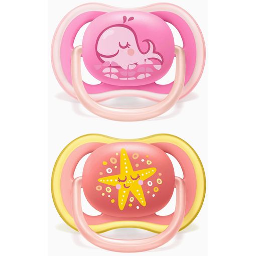 2 Chupetes Philips AVENT Ultra Soft Decorados 6-18 Meses