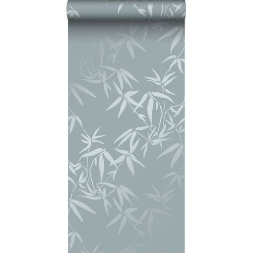 Papel Pintado Origin Wallcoverings Hojas De Bambú Azul - 347737 - 0,53 X 10,05 M