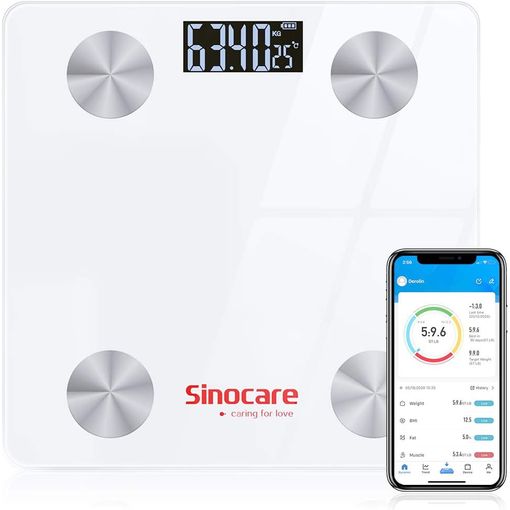 Báscula para peso corporal y grasa, báscula de peso de pantalla grande,  báscula de grasa corporal de alta precisión digital Bluetooth para  frecuencia