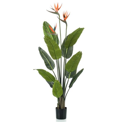Planta Artificial Strelitzia Con Maceta Y Flores 120 Cm Emerald