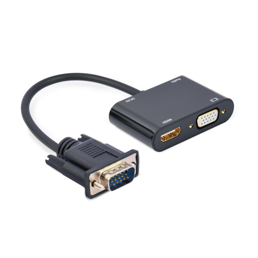 Cable adaptador HDMI a VGA + audio negro / a-HDMI-VGA-03