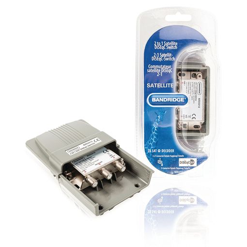 Outlet Conmutador Bandridge Diseqc Para Conectar Dos Lnb A Un Receptor, Color Gris, 950-2300 Mhz
