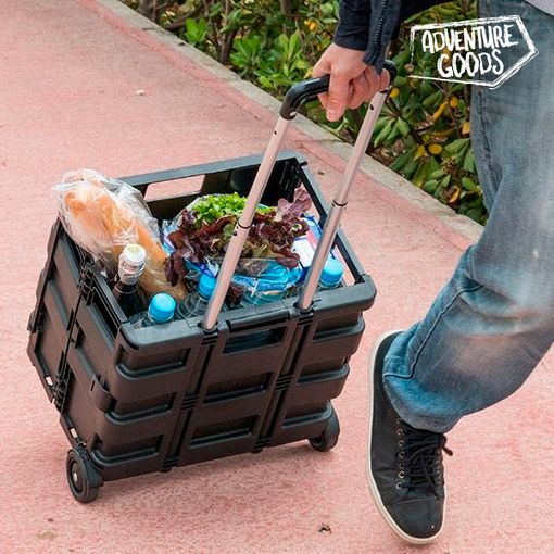 Caja Plegable Con Ruedas Multiuso 32 Kg Carrito De Feria