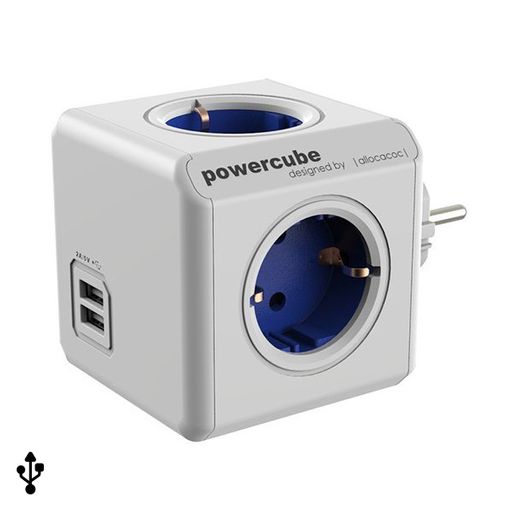 Regleta Enchufes Cubo Power Cube Allocacoc Usb Blanco con Ofertas