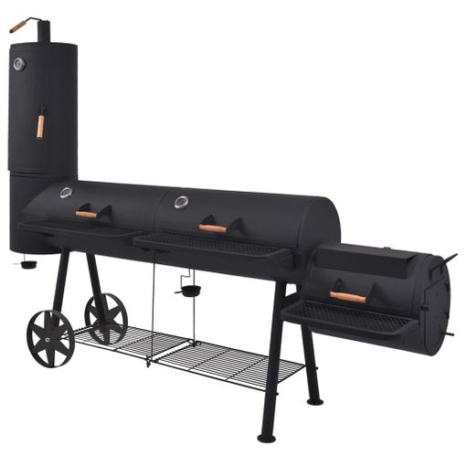 Barbacoa Ahumador Fuerte De Carbón Estante Inferior Negro Xxxl Vidaxl