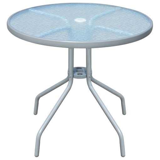 Mesa De Jardín Bistro De Acero Gris 80x71 Cm Vidaxl
