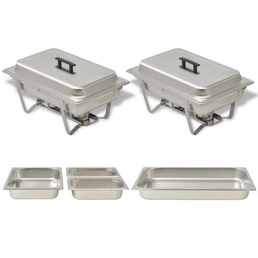 Set Calentador De Comida Para Buffet 2 Piezas Acero Inoxidable Vidaxl con  Ofertas en Carrefour | Las mejores ofertas de Carrefour