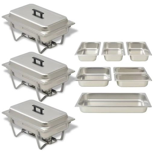 Set Calentador De Comida Para Buffet 3 Piezas Acero Inoxidable Vidaxl con  Ofertas en Carrefour | Las mejores ofertas de Carrefour