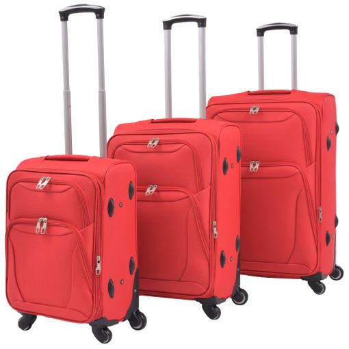 Juego De 3 Maletas Blandas Rojas Vidaxl