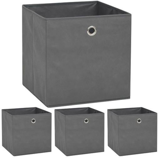 vidaXL Cajas de almacenaje 2 unidades tela gris 43x34x23 cm