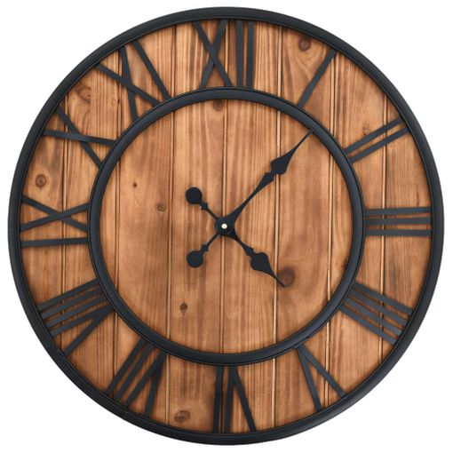 Reloj De Pared Vintage Movimiento Cuarzo Madera Metal 60 Cm Xxl Vidaxl con  Ofertas en Carrefour