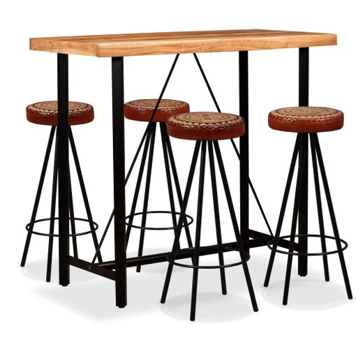 Mesa de bar industrial de acacia maciza