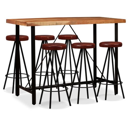 Set Mesa Y Sillas Altas De Cocina 3 Piezas Madera Y Acero Negro Vidaxl con  Ofertas en Carrefour