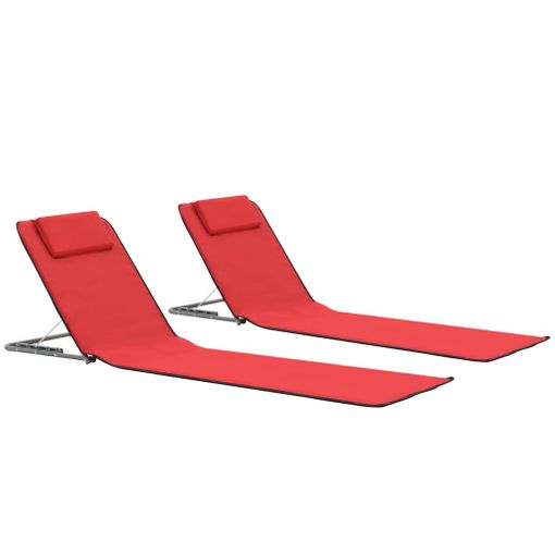 Sillas De Playa Plegables 2 Unidades Tela Rojo Vidaxl con Ofertas en  Carrefour