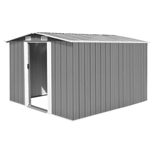 CASETA COBERTIZO METAL JARDIN ECO 10X10 GRIS DURAMAX