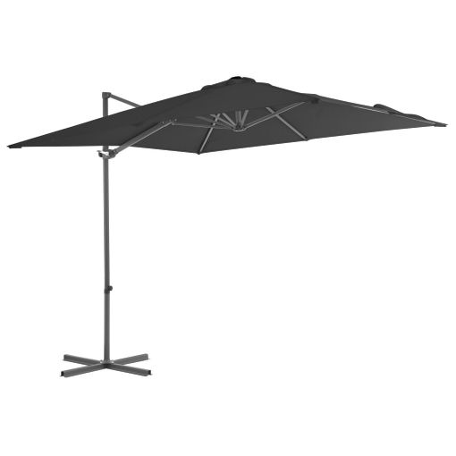 Sombrilla Voladiza Con Poste De Acero Gris Antracita 250x250 Cm Vidaxl