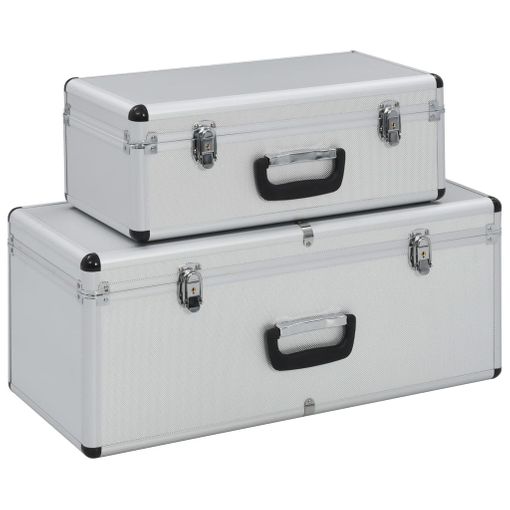 Cajas De Almacenamiento 2 Unidades Aluminio Plateado Vidaxl con Ofertas Carrefour | Ofertas Carrefour Online
