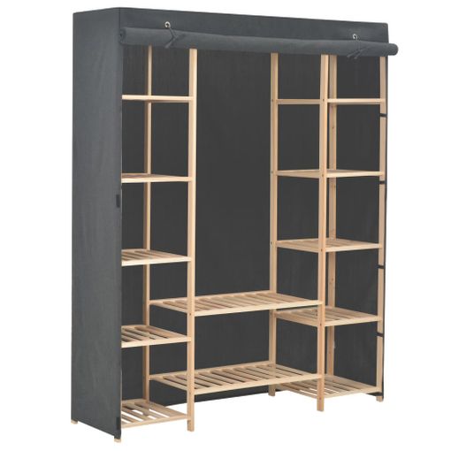 Armario Vestidor De Tela Con Puertas De Cremallera Nyana Home Medidas  170x110x45cm Negro con Ofertas en Carrefour