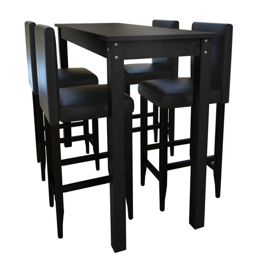 Conjunto Noa De Mesa De Cocina + 4 Sillas Cristal Negro con Ofertas en  Carrefour