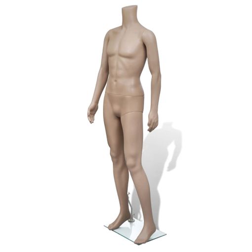 Cabeza de maniquí blanco brillante masculino