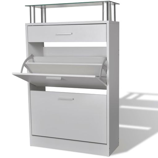 Zapatero 1 Cajón – Blanco Acabado En Brillo – 75 X 44 X 46cm – Dorian con  Ofertas en Carrefour