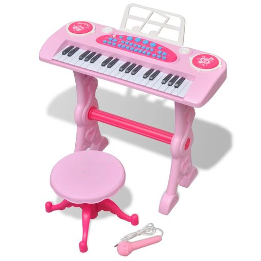 Piano Juguete De 37 Teclas Con Taburete/micrófono Para Niños (rosa) Vidaxl con Ofertas Carrefour | Carrefour Online