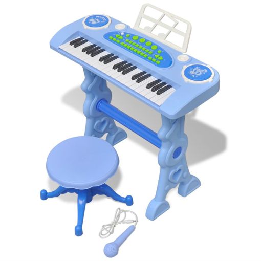 Pórtico dialecto práctica Piano De Juguete De 37 Teclas Con Taburete/micrófono Para Niños (azul)  Vidaxl con Ofertas en Carrefour | Ofertas Carrefour Online