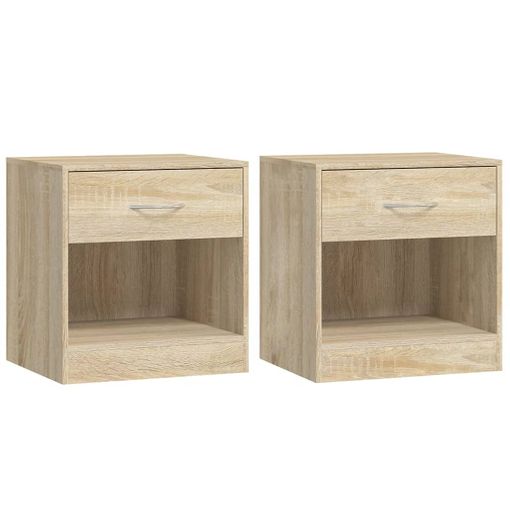 Mesita De Noche De Melamina De Madera Homcom 48x39x54 Cm-roble con Ofertas  en Carrefour