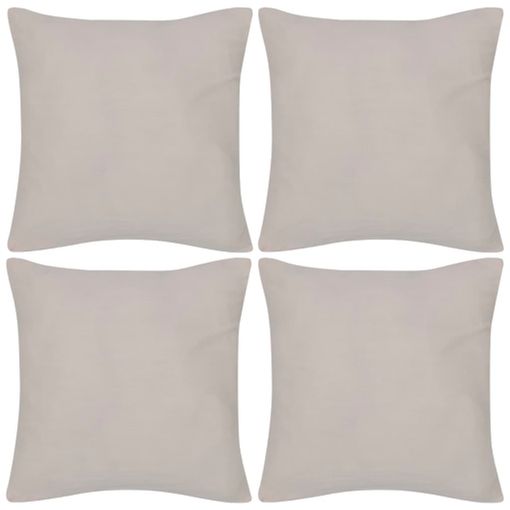 4 Fundas Beige Para Cojines De Algodón, 50 X 50 Cm con Ofertas en Carrefour