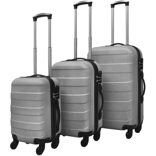 vidaXL Juego de maletas rígidas de ruedas trolley 3 pzas moradas ABS