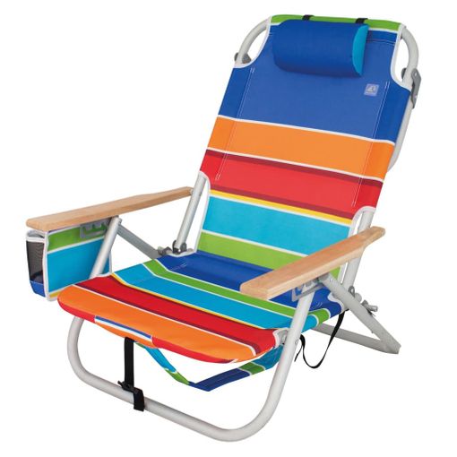 Silla de playa y tumbona plegable rayas 2 en 1