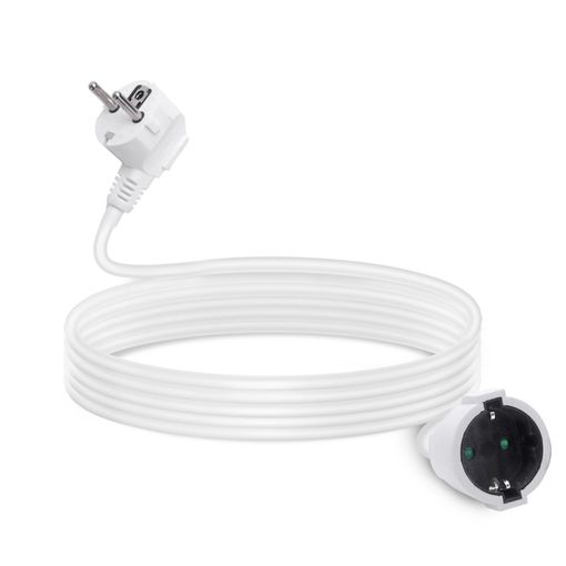 Cable alargador de 3 metros con clavija ultraplana de 10 A y toma de 10 A,  blanco - Rosi RS92038