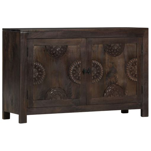Aparador Con Diseño Tallado Madera Maciza De Mango 110x35x70 Cm Vidaxl