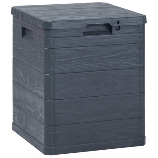 Caja de almacenamiento de jardín gris 117x45x56 cm